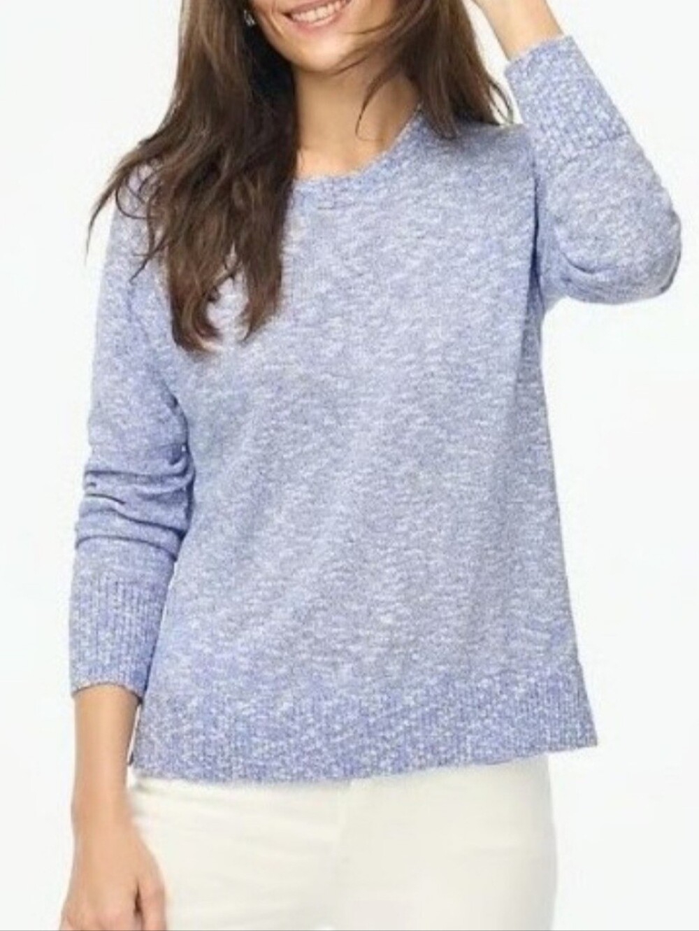 J. Crew Lightweight Beach Sweater in Marled Sky Blue, Size Medium